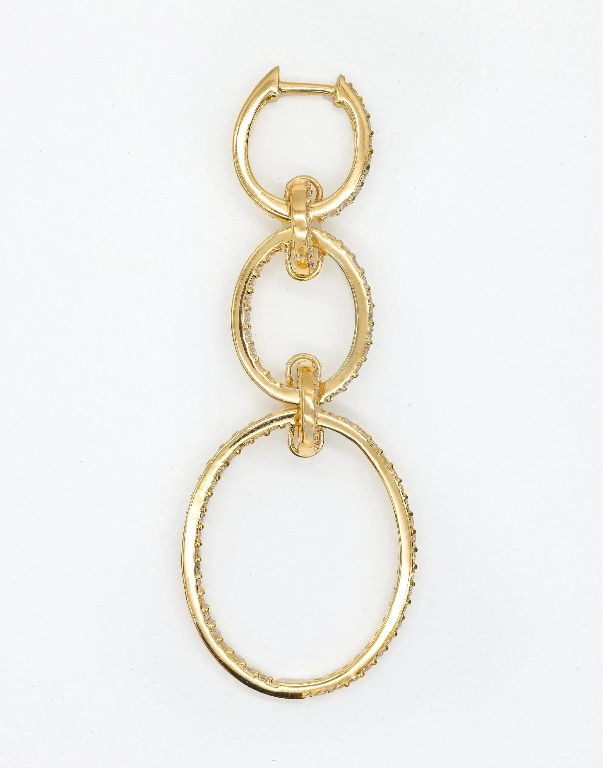 14k Yellow Gold Diamond Multi Drop Earring