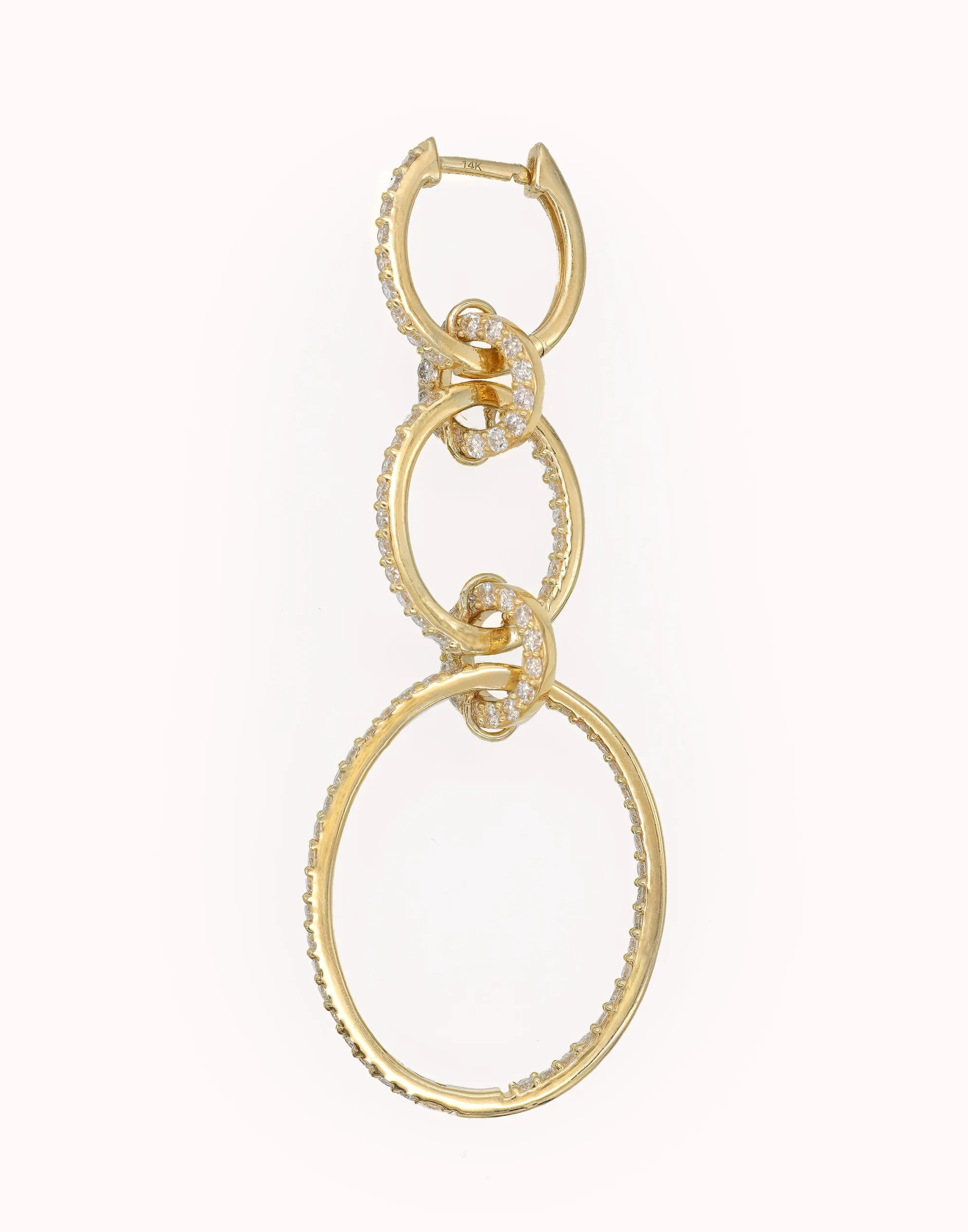 14k Yellow Gold Diamond Multi Drop Earring