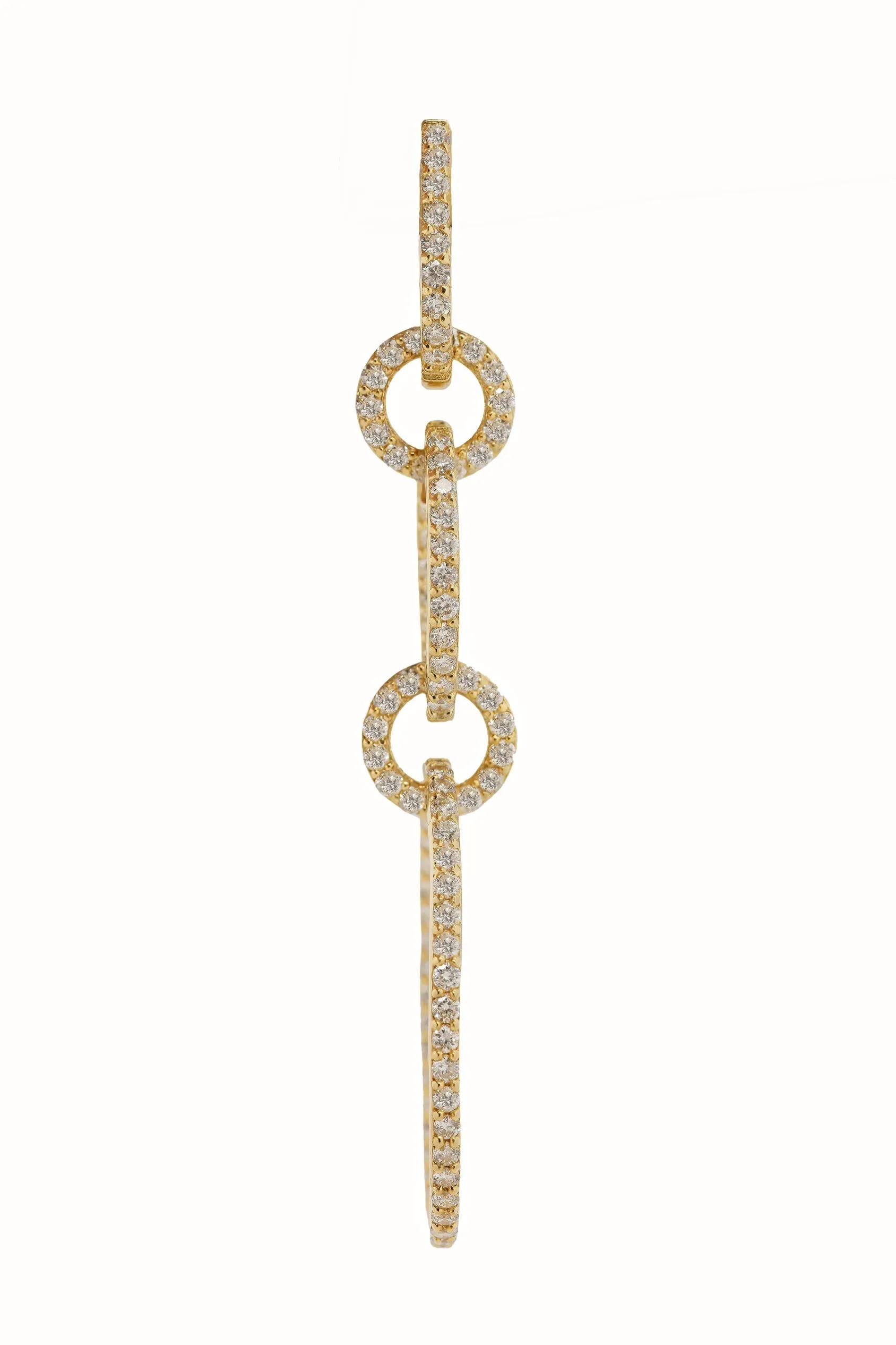 14k Yellow Gold Diamond Multi Drop Earring