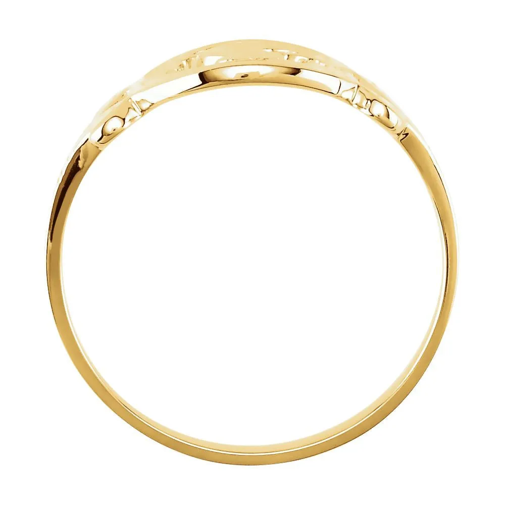 14k Yellow Gold Initial Rings, Size 6