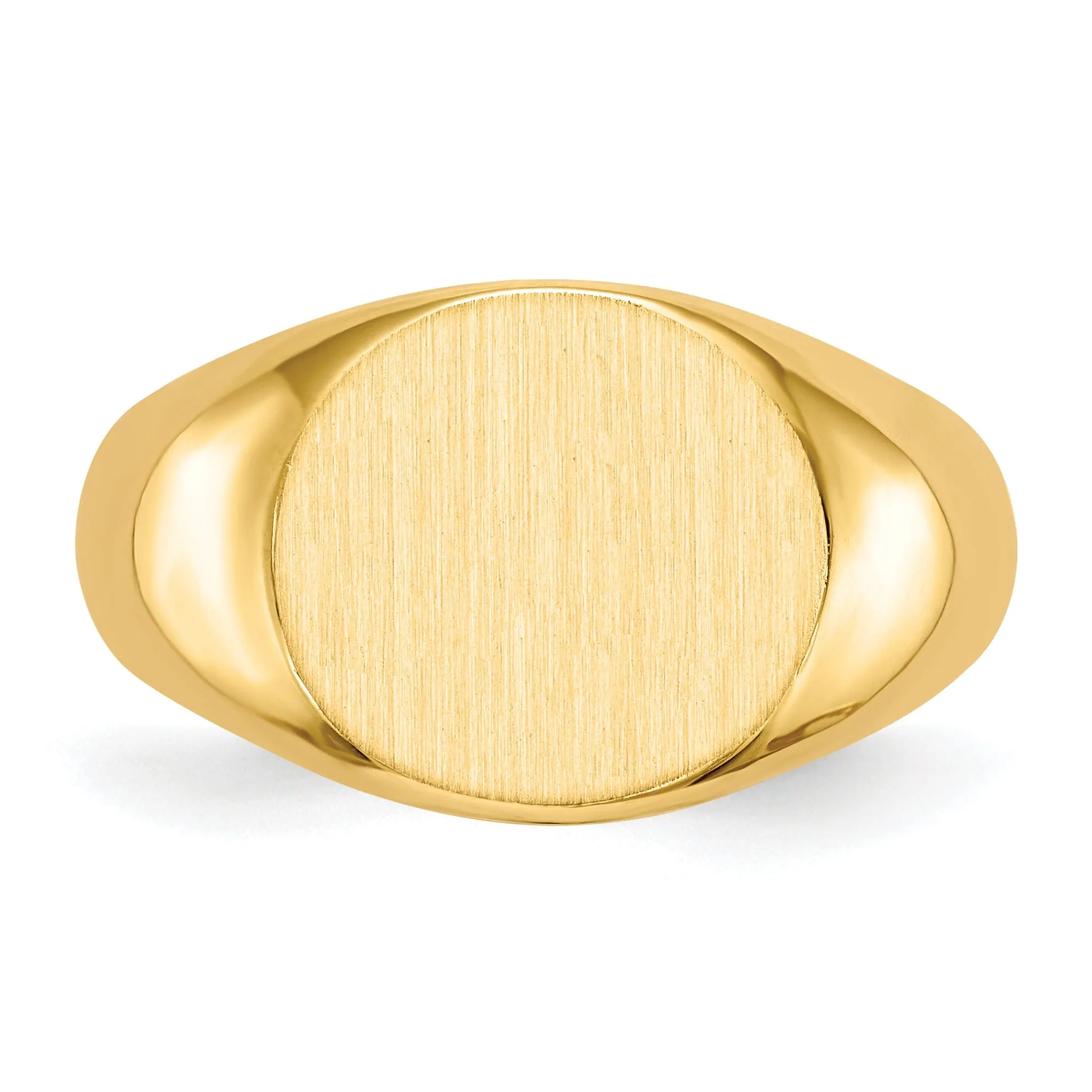 14k Yellow Gold Men's Open Back Signet Ring