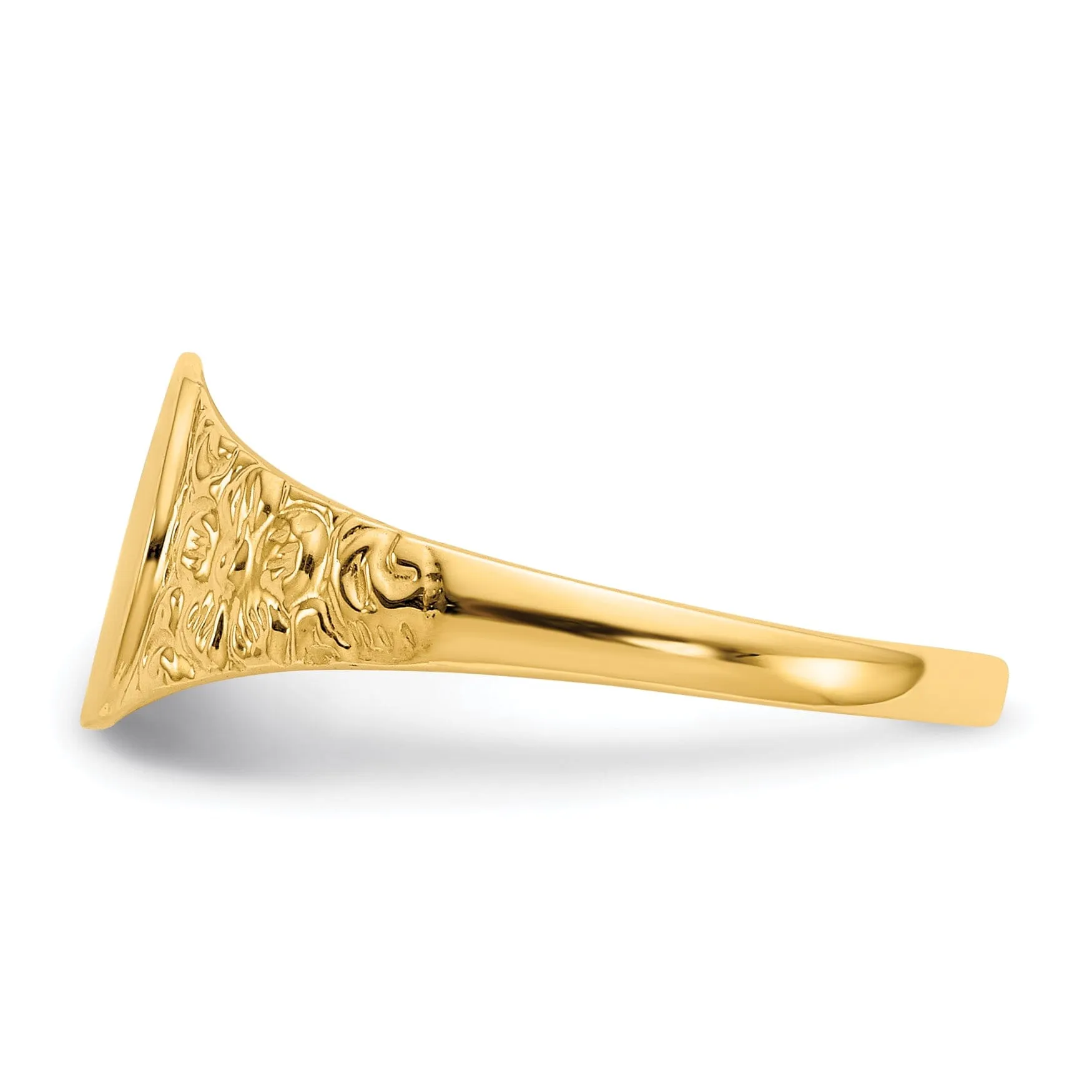 14k Yellow Gold Polished Signet Ring