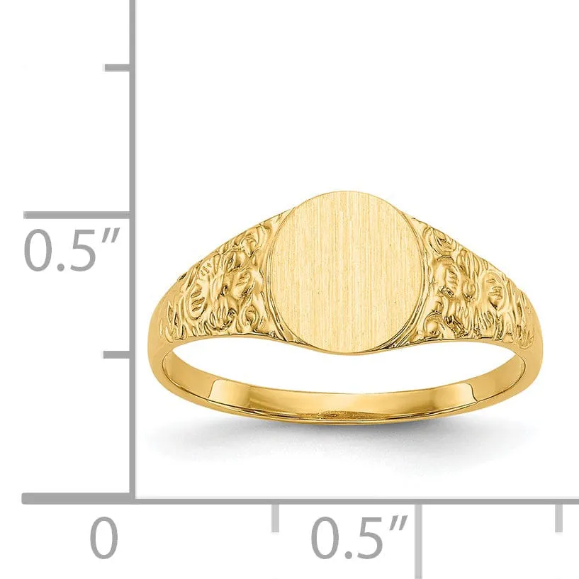 14k Yellow Gold Polished Signet Ring