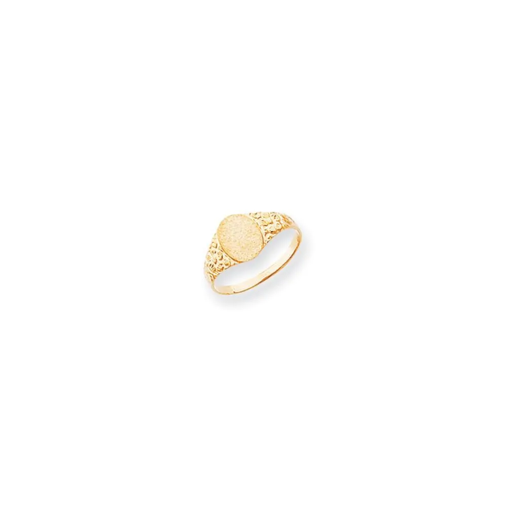 14k Yellow Gold Polished Signet Ring