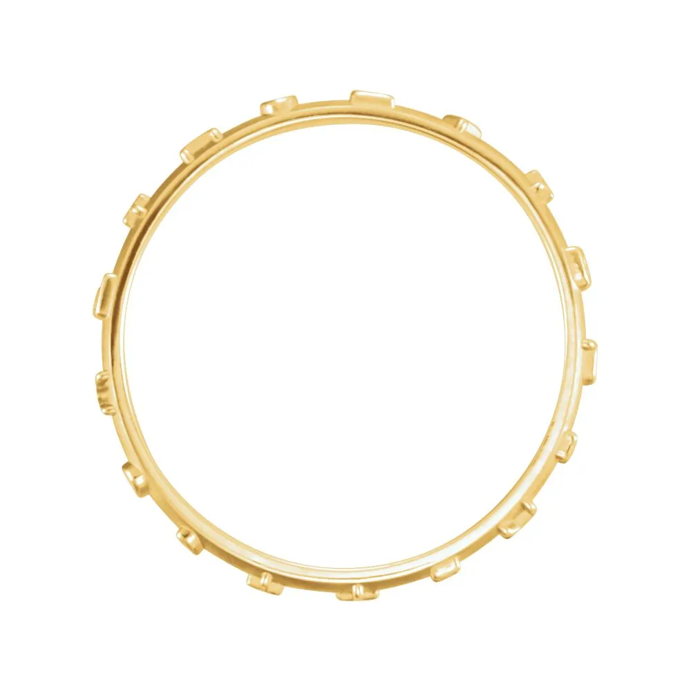 14k Yellow Gold Prayer Ring, Size 4
