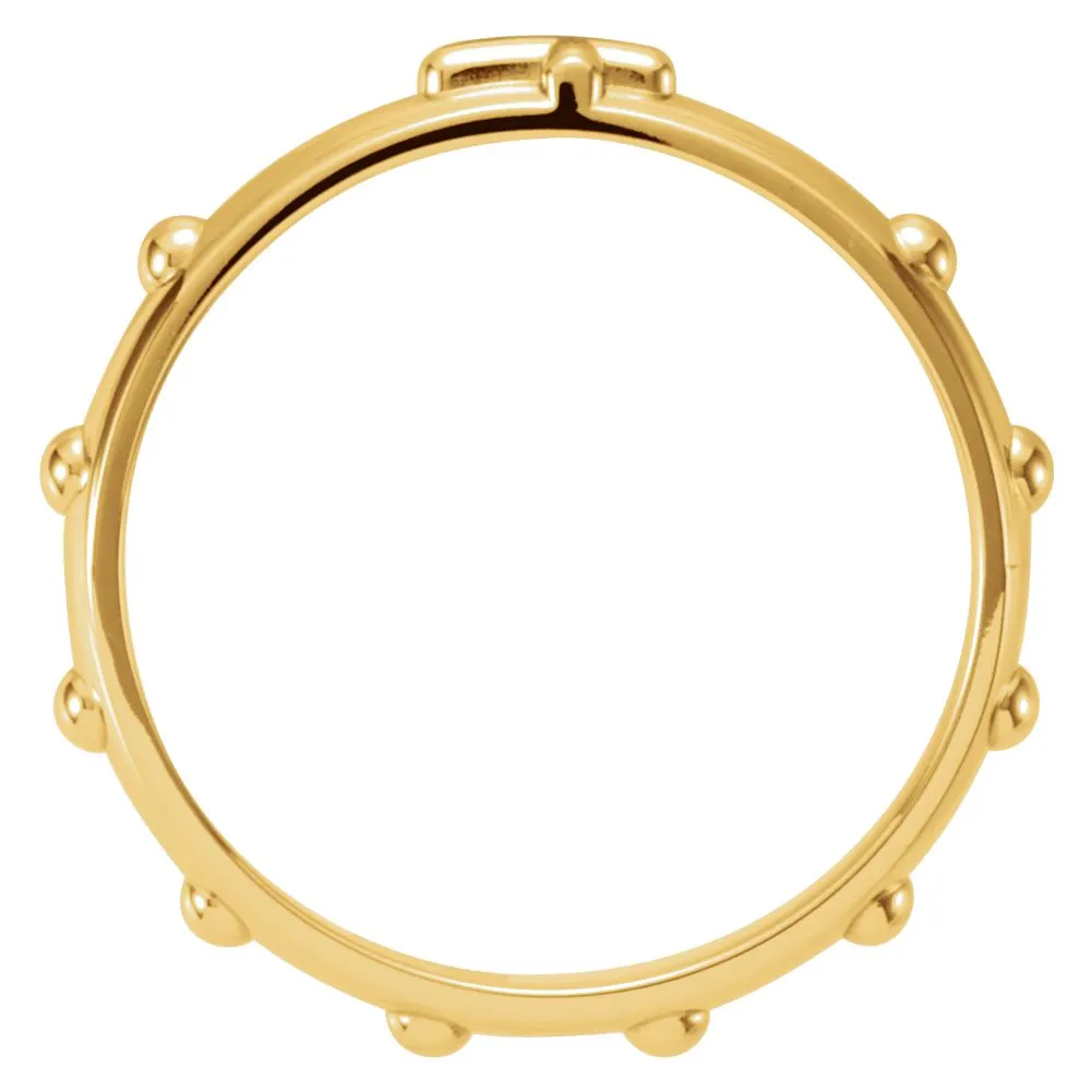14k Yellow Gold Rosary Ring Size 10