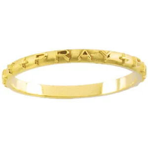 14k Yellow Gold Size 10.00 Prayer Ring