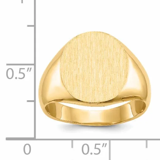 14k Yellow Gold Solid Back Signet Ring