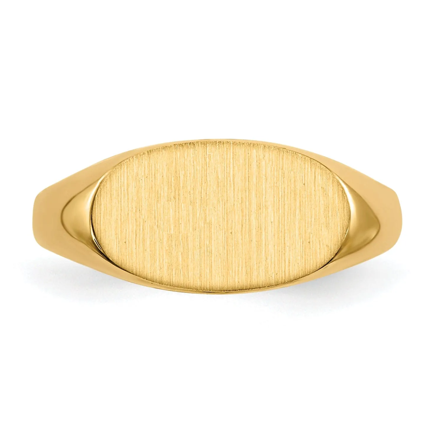 14k Yellow Gold Solid Back Signet Ring