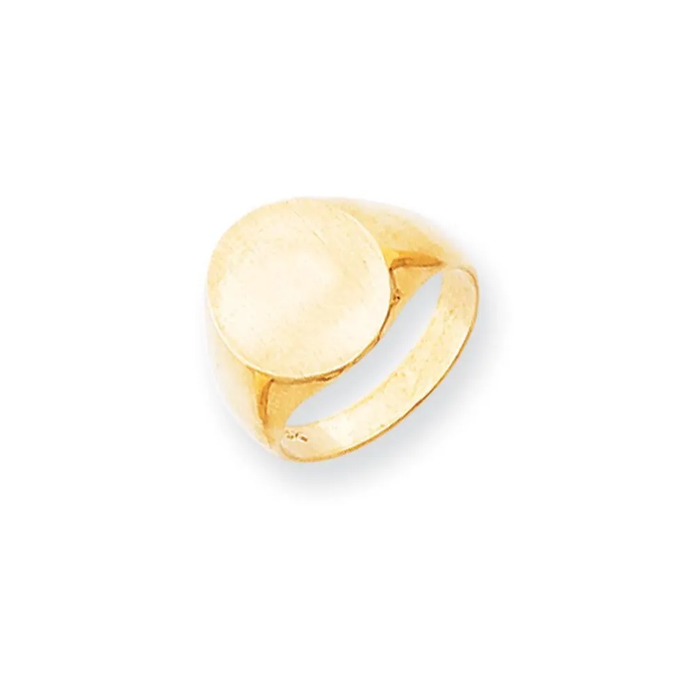 14k Yellow Gold Solid Back Signet Ring