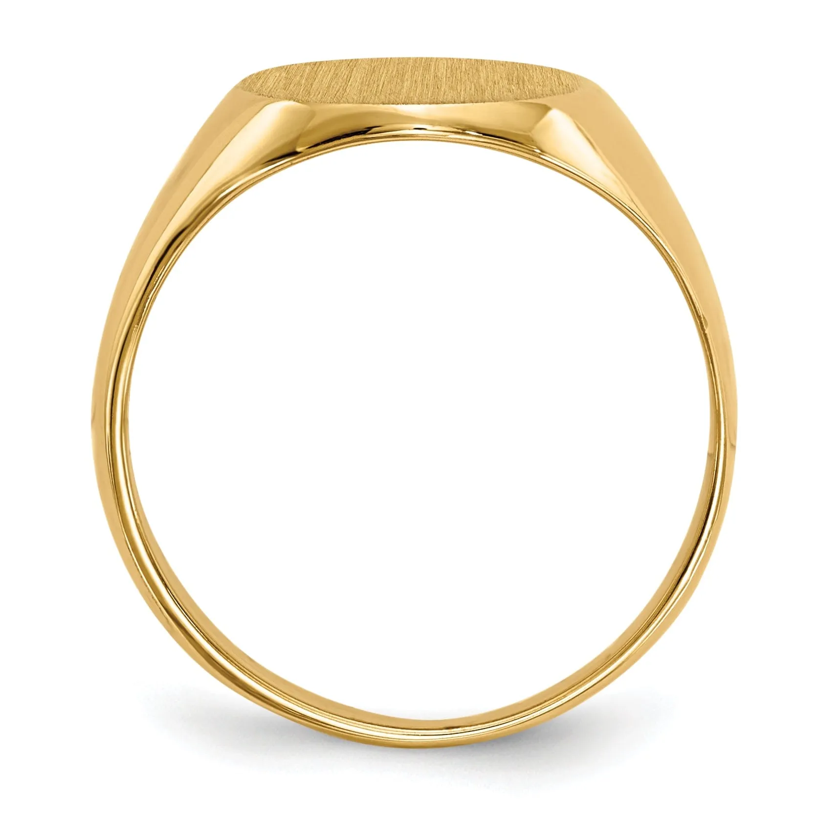 14k Yellow Gold Solid Back Signet Ring