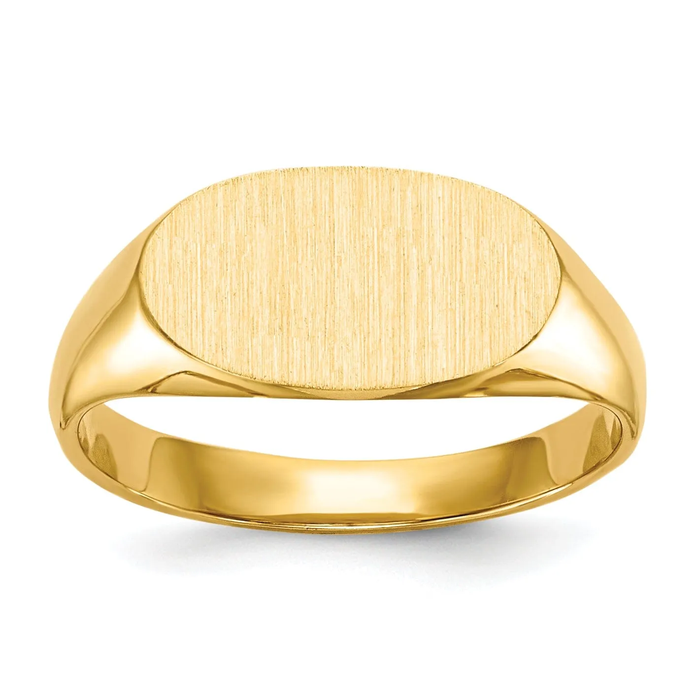 14k Yellow Gold Solid Back Signet Ring