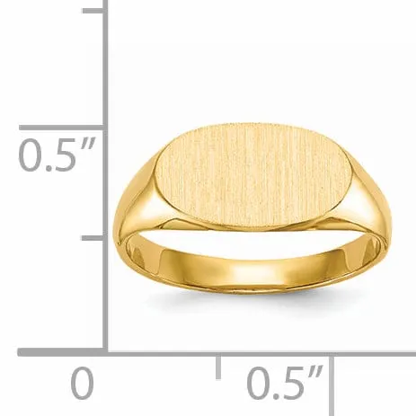 14k Yellow Gold Solid Back Signet Ring