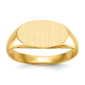 14k Yellow Gold Solid Back Signet Ring