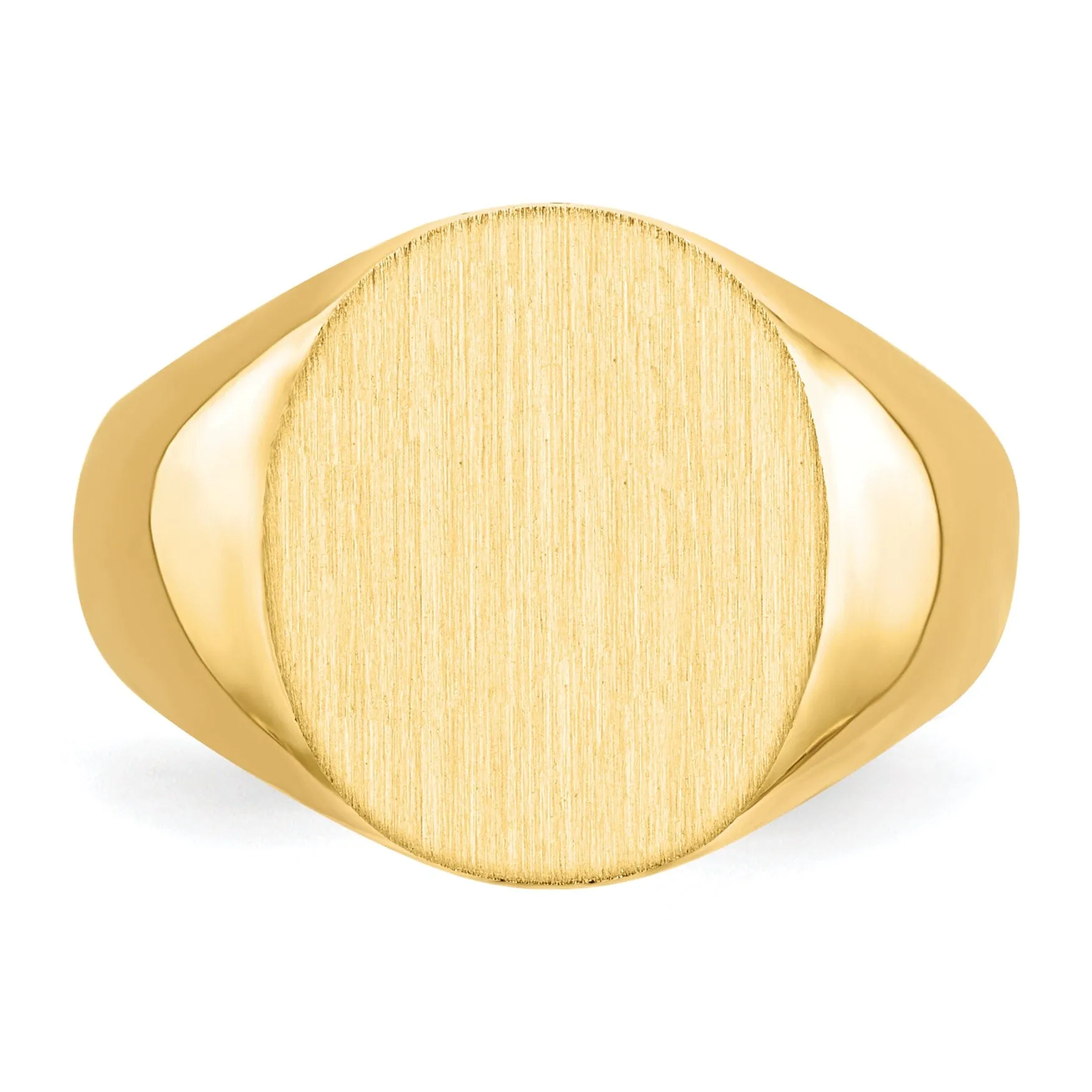 14k Yellow Gold Solid Back Signet Ring