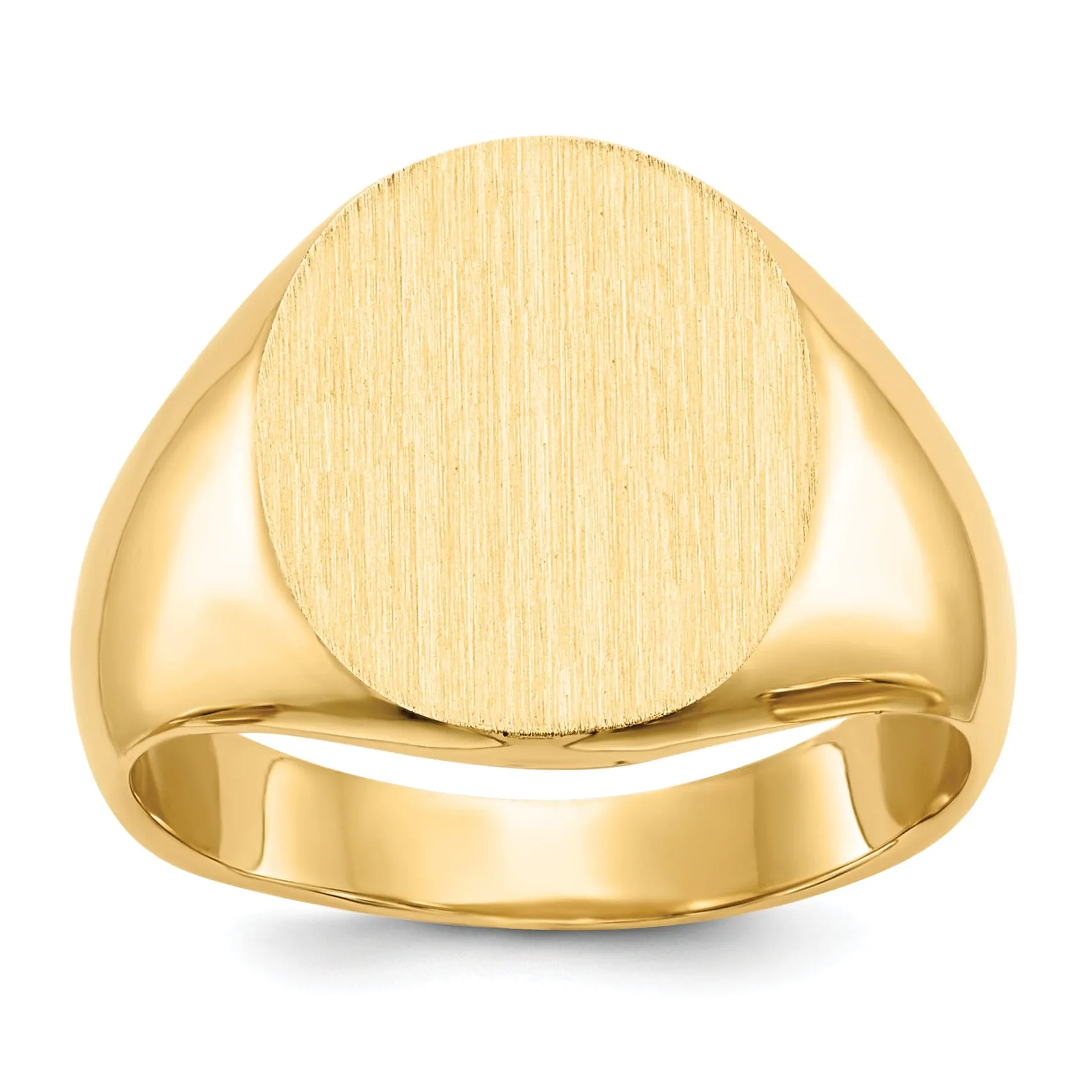 14k Yellow Gold Solid Back Signet Ring