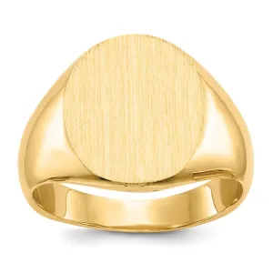 14k Yellow Gold Solid Back Signet Ring