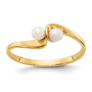 14k Yellow Gold White Pearl Ring