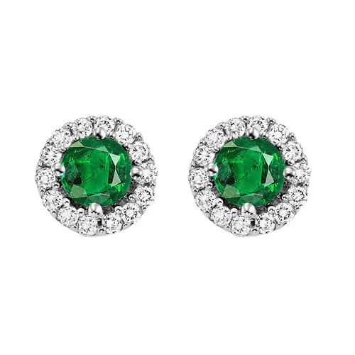 14KT White Gold & Diamond Classic Book Color Ensembles Fashion Earrings  - 1/8 ctw