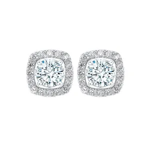 14KT White Gold & Diamond Classic Book Jackets Fashion Earrings  - 1/4 ctw
