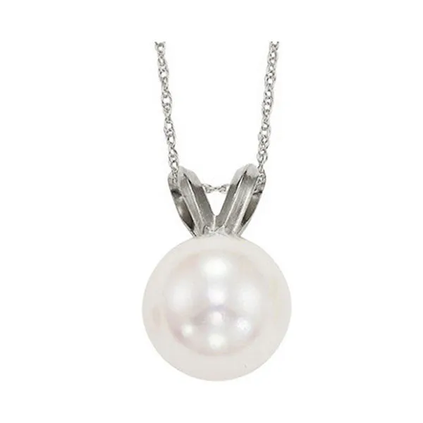 14KT White Gold Classic Book Akoya Pearl Neckwear Pendant