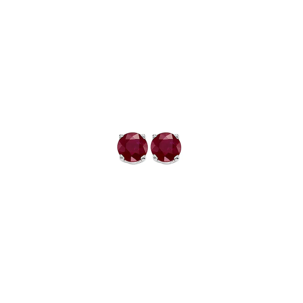 14KT White Gold Classic Book Color Stud Earrings