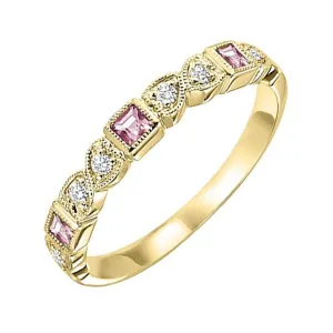 14KT Yellow Gold & Diamond Classic Book Stackable Fashion Ring  - 1/10 ctw
