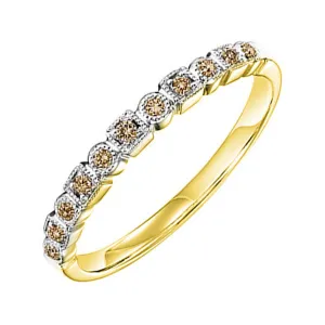 14KT Yellow Gold & Diamond Classic Book Stackable Fashion Ring  - 1/10 ctw