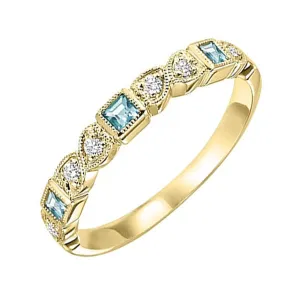 14KT Yellow Gold & Diamond Classic Book Stackable Fashion Ring  - 1/10 ctw