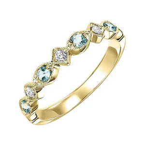 14KT Yellow Gold & Diamond Classic Book Stackable Fashion Ring  - 1/10 ctw