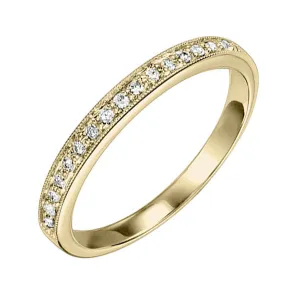 14KT Yellow Gold & Diamond Classic Book Stackable Fashion Ring  - 1/8 ctw