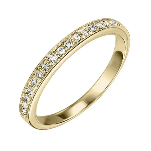 14KT Yellow Gold & Diamond Classic Book Stackable Fashion Ring  - 1/8 ctw