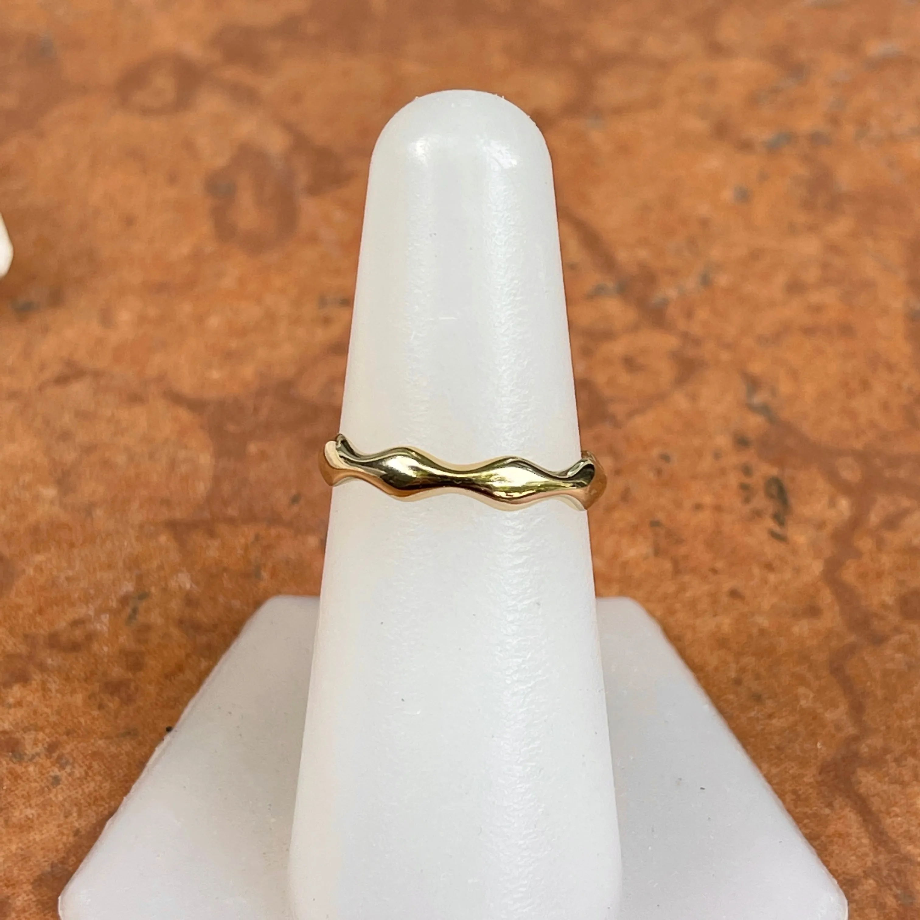 14KT Yellow Gold Eternity Wave Stacking Band Ring