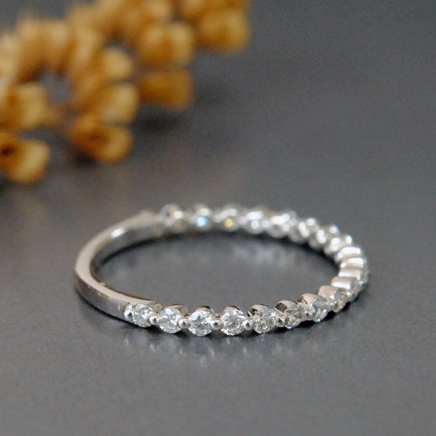 1.5 mm Two-Third Eternity Single Shared Prong Diamond Band