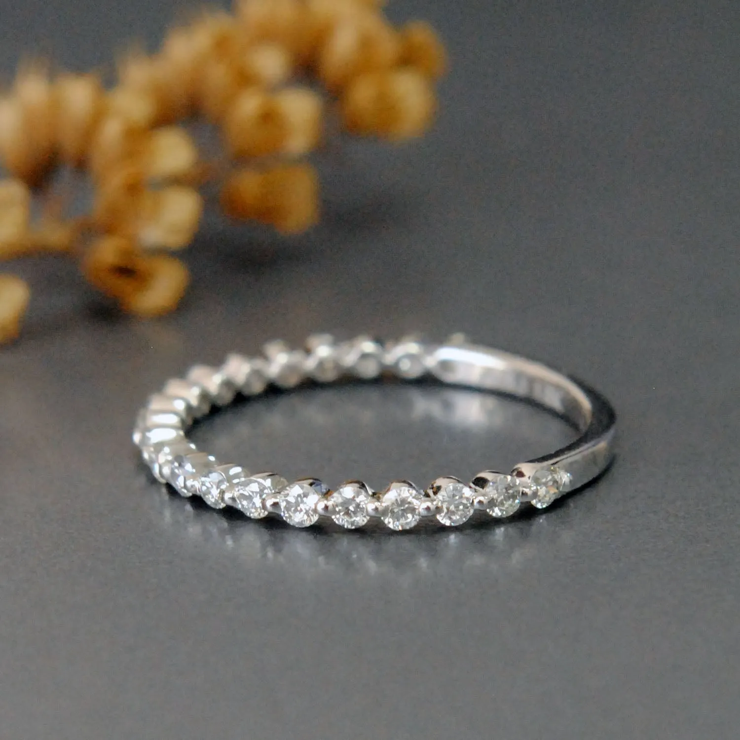 1.5 mm Two-Third Eternity Single Shared Prong Diamond Band
