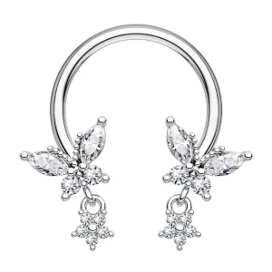16G Butterfly Dangle Star Horseshoe Septum Rings
