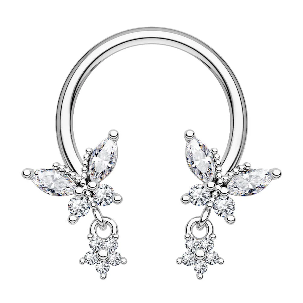 16G Butterfly Dangle Star Horseshoe Septum Rings