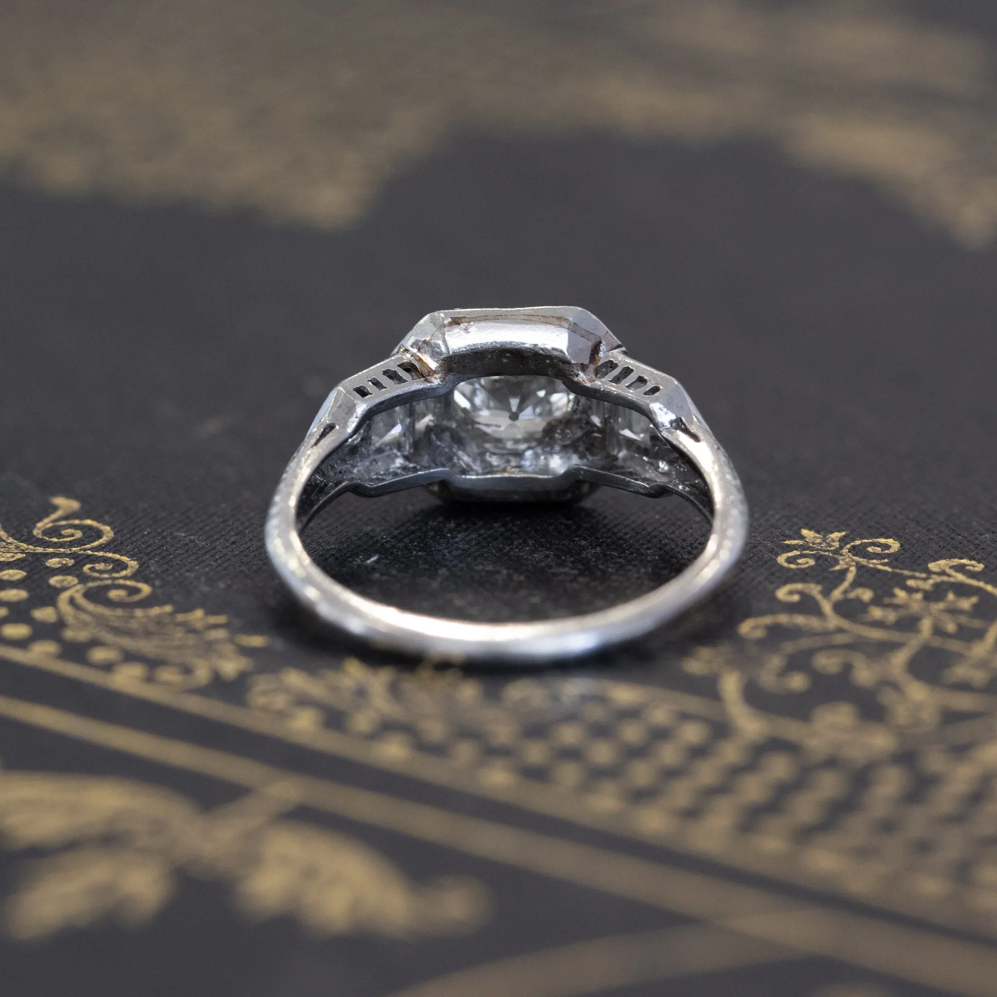 1.81ctw Art Deco Old European Cut Diamond Wedding Set