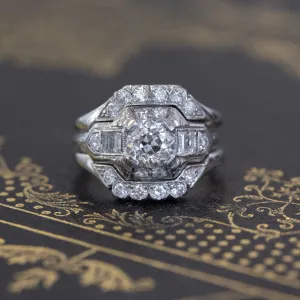1.81ctw Art Deco Old European Cut Diamond Wedding Set