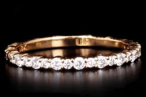 18K Rose Gold .35 Carat Diamond Eternity Band Size 7