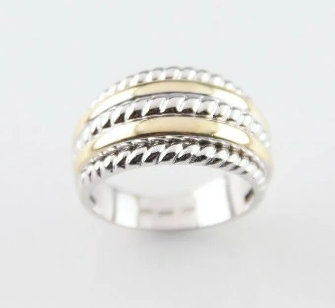 18k Two-Tone Gold Five-Row Ring Size 7 Amazing, Unique Piece!