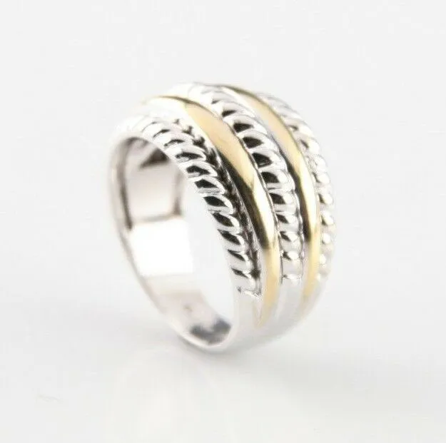 18k Two-Tone Gold Five-Row Ring Size 7 Amazing, Unique Piece!