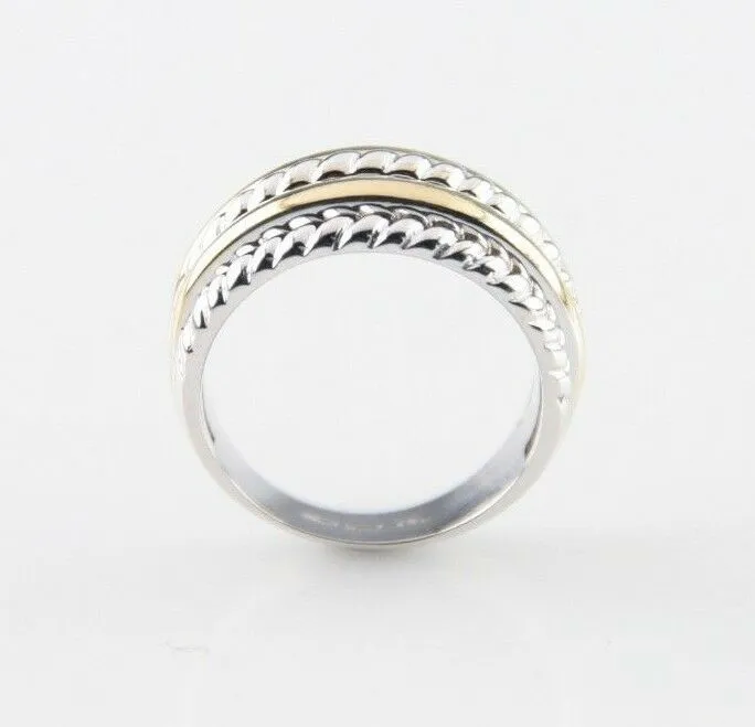 18k Two-Tone Gold Five-Row Ring Size 7 Amazing, Unique Piece!