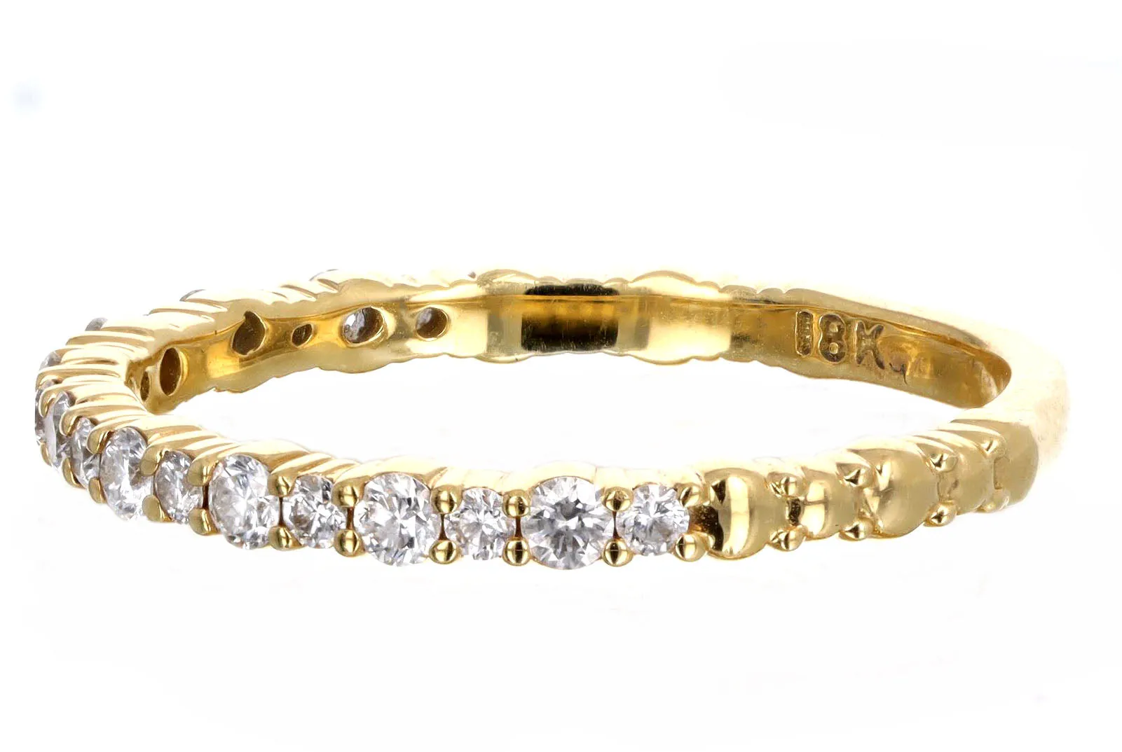 18K Yellow Gold .35 Carat Diamond Eternity Band Size 7
