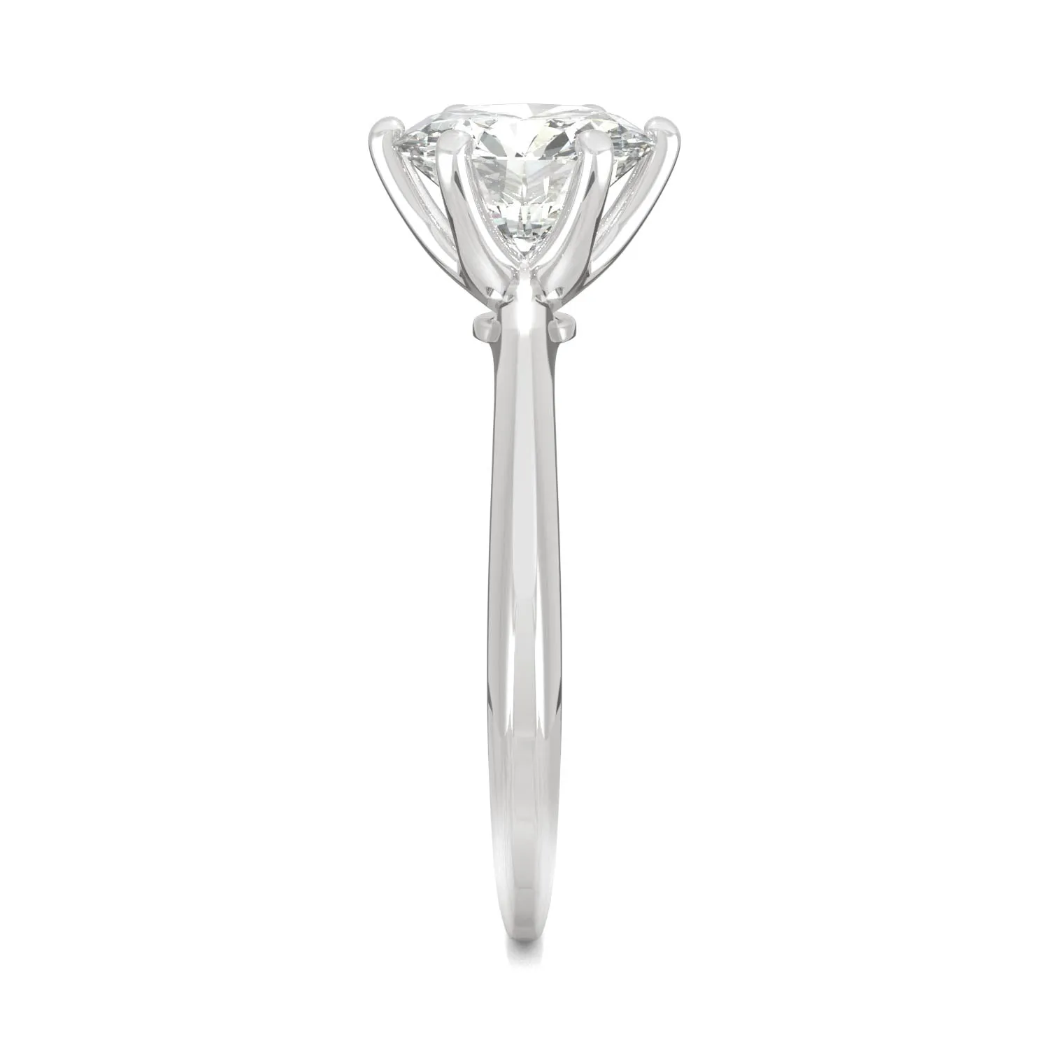 1.90 CTW DEW Round Moissanite Six-Prong Solitaire Engagement Ring in 14K White Gold