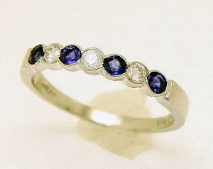 1950s Platinum Sapphire & Diamond Anniversary Band