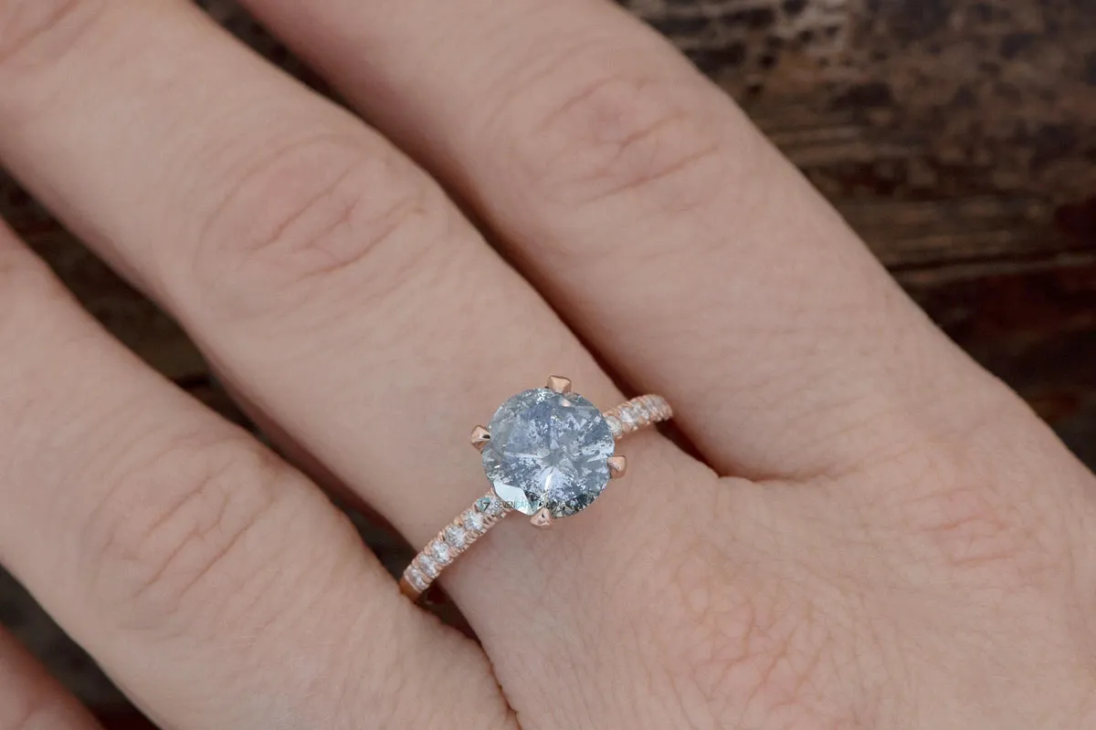 2.12 ct Salt and Pepper diamond engagement ring - Alternative engagement rings