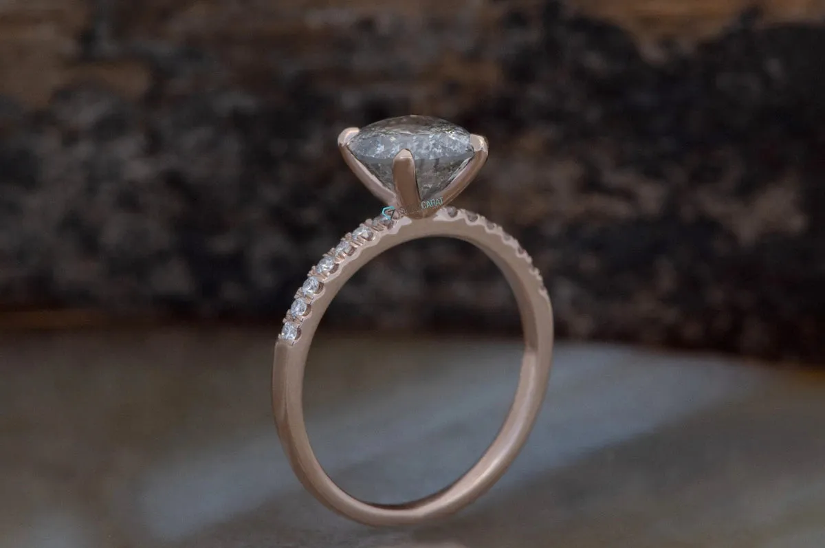 2.12 ct Salt and Pepper diamond engagement ring - Alternative engagement rings