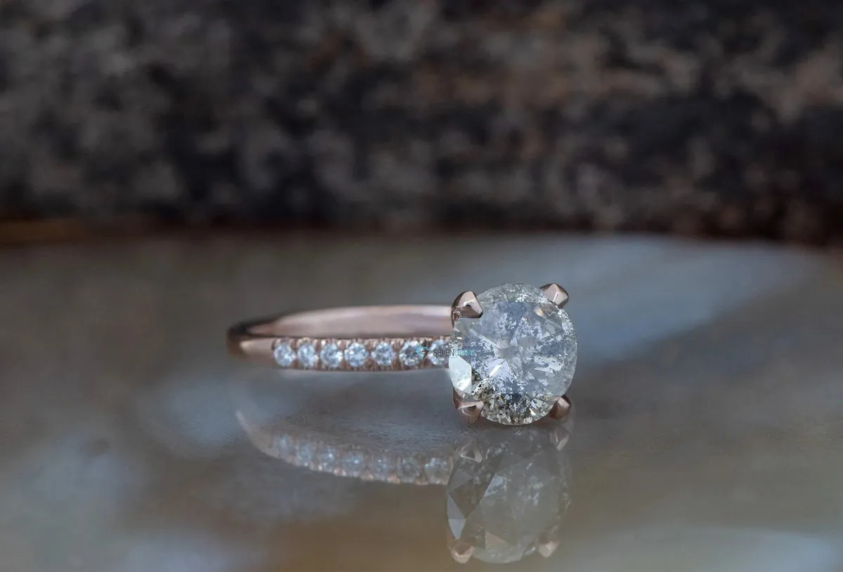 2.12 ct Salt and Pepper diamond engagement ring - Alternative engagement rings