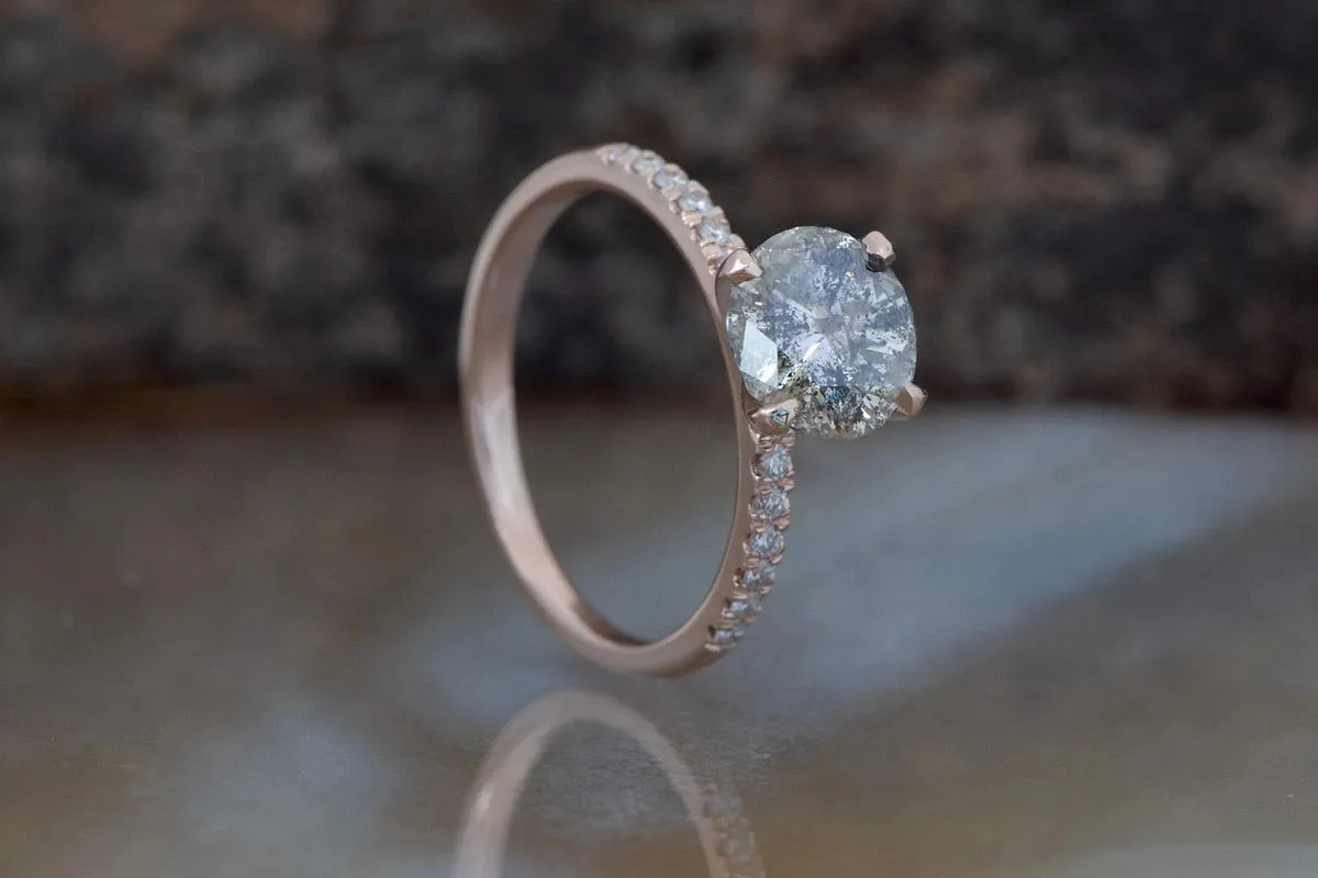 2.12 ct Salt and Pepper diamond engagement ring - Alternative engagement rings